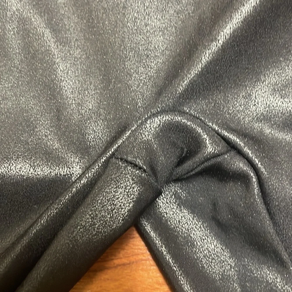 SPANX Faux Leather High Rise Black Leggings Women’s large - Picture 7 of 7